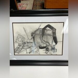 Framed Kyle Lamar 2003 Student Pencil Drawing